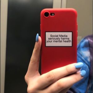 RED SOCIAL MEDIA PHONE CASE